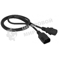 Шнур питания Lanmaster C13-C14, 3х0.75, 220В, 10А, черный, 0.5 метра