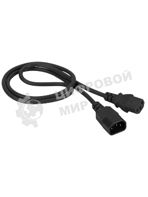 Шнур питания Lanmaster C13-C14, 3х0.75, 220В, 10А, черный, 0.5 метра