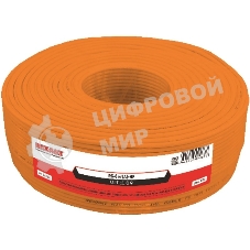 Кабель коаксиальный Rexant RG-6U+Cu нг(А)-HF, Cu/Al/Cu, 64%, 75 Ом, бухта 100 м, оранжевый