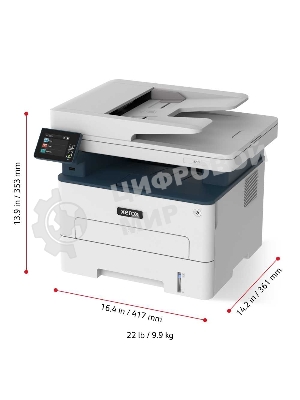 МФУ лазерное Xerox B235 (B235V_DNI), A4, ч/б, печ. до 34 стр/мин., скан. до 23 стр/мин., 600x600dpi, Wi-Fi, USB, Ethernet