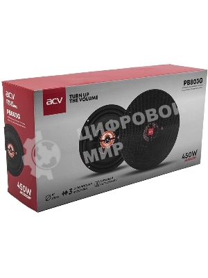 Колонки автомобильные ACV PB-803G 450Вт 90дБ 4Ом 20 см (8 дюйм) (ком.: 2 кол.) коаксиальные трехполосные