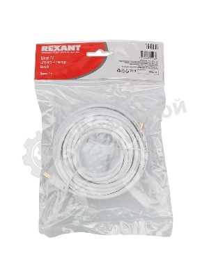 Шнур Rexant ТВ гнездо - ТВ штекер, длина 7 метров, белый