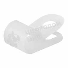 Кабельная скоба под винт Rexant 6 мм, белая, упаковка 50 шт.