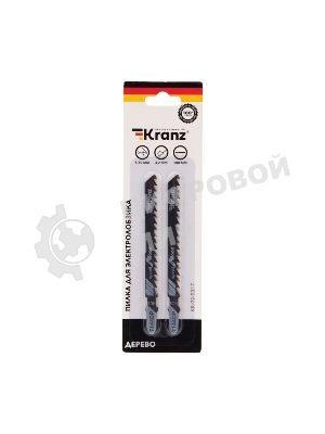 Пилка для электролобзика по дереву Kranz T144DP 100 мм 6 зубьев на дюйм 8-60 мм (2 шт./уп.)