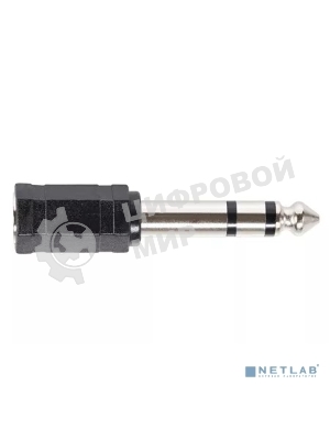 Переходник аудио стерео VCOM CA546 6.35мм M (штекер) --> 3.5мм F (гнездо)