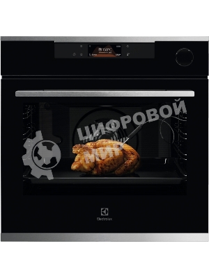 Духовой шкаф Electrolux с паром SteamCrisp, основной цвет - нержавеющая сталь, сенсорное управление, цветной ЖК-дисплей, электронное регулирование времени и температуры, будильник, таймер отключения, отложенный старт, хромированные направляющие из нержавеющей стали Easy Entry , телескопические направляющие FlexiRunners (1 ур) с изменением высоты установки, 3 стекла, пиролитическая очистка, термощуп, плавное закрытие дверцы SoftClosing, Италия