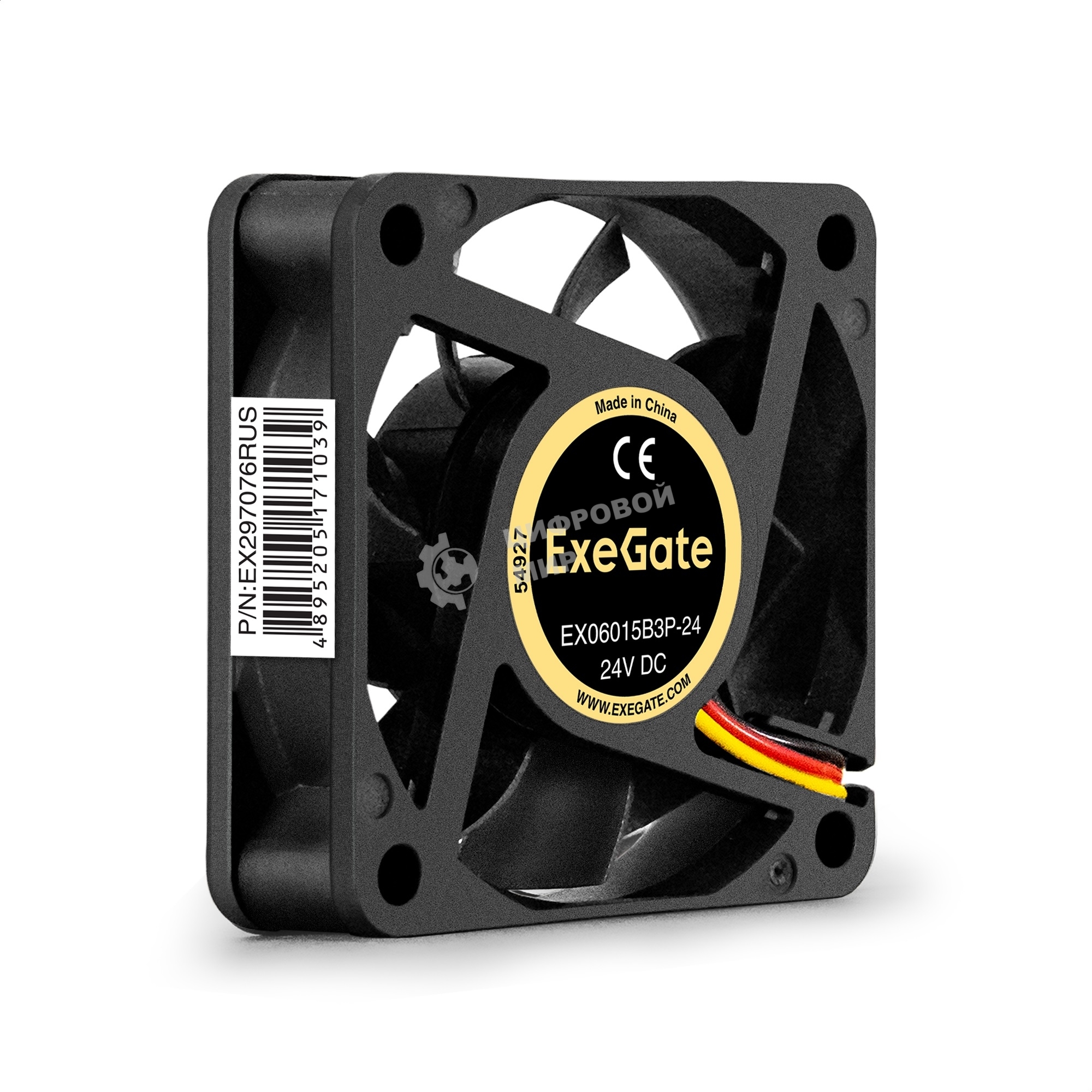 Вентилятор для корпуса ExeGate EX06015B3P-24 черный, 60 мм, 5000 об/мин, 35.5 дБ, 3 pin
