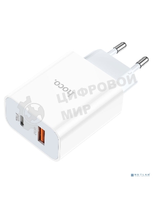 Сетевое зарядное устройство HOCO HC-66076 C97A/PD + QC 3.0/2 USB: Type-A + Type-C/Выход: 5V_9V_12V, 20W/белый