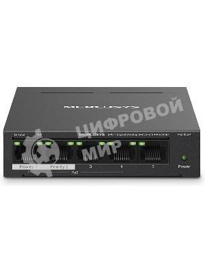 Коммутатор настольный Mercusys MS105GP с 5 гигабитными портами (4 порта PoE+)