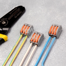 Универсальная клемма Rexant 3-проводная, серая (0,08-2,5/4 мм²) (50 шт./уп.)