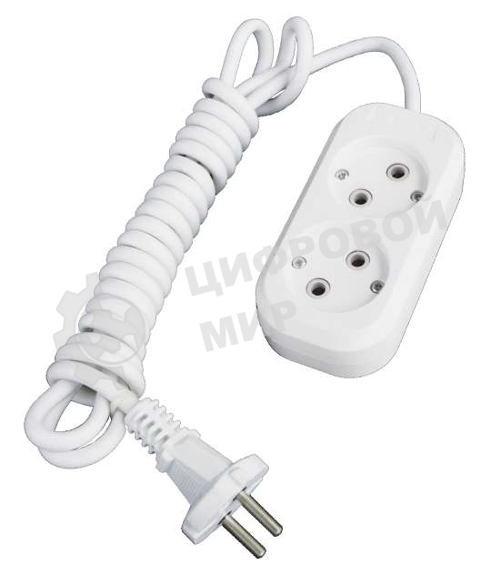 Удлинитель 2х2 м без заземл. 10А IP20 Е-202 АБС-пл. ПВС 2х0.75 UNIVersal 9631959