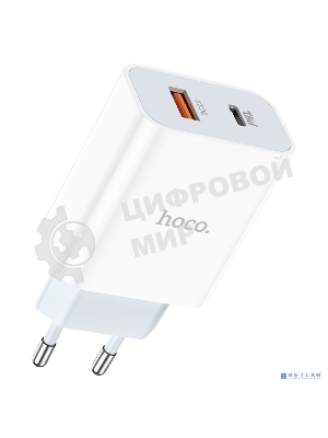 Сетевое зарядное устройство HOCO HC-66076 C97A/PD + QC 3.0/2 USB: Type-A + Type-C/Выход: 5V_9V_12V, 20W/белый