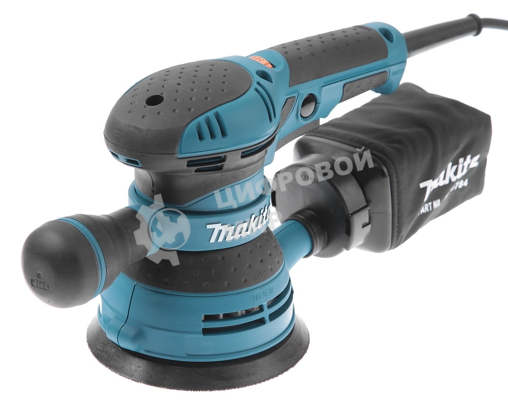 Шлифовальные машины Makita BO5041K ЭШМ, 300Вт,ф125мм,4000-12000об\м,ампл-2.8мм,1.4кг,чем,п\сборник,доп.рукоятка