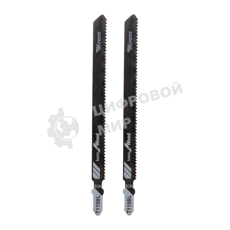 Пилка для электролобзика по дереву Kranz T119BL 132 мм 12 зубьев на дюйм 4-100 мм (2 шт./уп.)