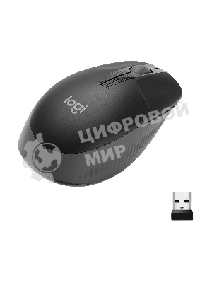 Мышь беспроводная Logitech M190 черный, 1000 dpi, радиоканал, USB, кнопки - 3