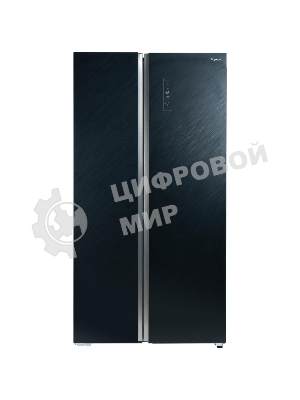 Холодильник Бирюса SBS 541 TBG текстурированное черное стекло двухкамерный 343/198 л морозилка слева, NoFrost, Side-by-side