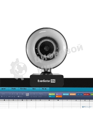 Веб-камера ExeGate eStudio EW-721 2560x1440, 30 кадр/с, USB Type-A, микрофон (2 шт, шумоподавление), автоматическая фокусировка, автоосвещение, универсальное крепление