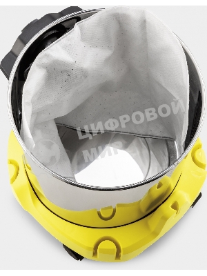 Строительный пылесос Karcher WD 3 P S V-17/4/20 желтый, 1000 Вт, уборка сухая/сбор воды, пылесборник мешок/контейнер, 17 л
