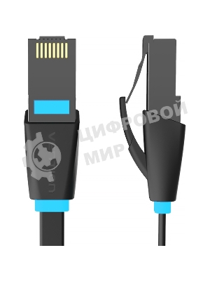 Патч-корд Vention прямой UTP cat.6, RJ45 - 3 м. плоский черный