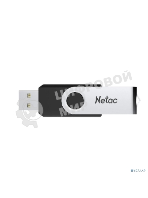 Флешка USB Netac U505 (NT03U505N-004G-20BK), 4Gb, USB 2.0, R/W 70/30, черный/серебристый