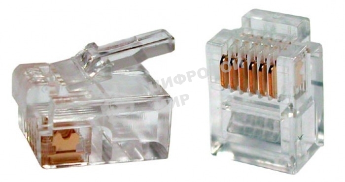 Вилка RJ-11 6p4c (100 шт. в комплекте)