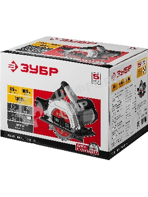 Пила дисковая, 90°-55 мм, диск 165 мм, 1300 Вт, Зубр ПД-55