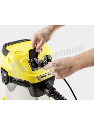 Строительный пылесос Karcher WD 3 P S V-17/4/20 желтый, 1000 Вт, уборка сухая/сбор воды, пылесборник мешок/контейнер, 17 л