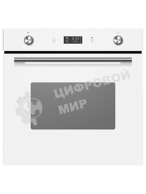 Духовой шкаф встраиваемый полноразмерный Evelux EO 650 PW, 60 см, 9 режимов, 70л, белое стекло