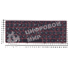 Клавиатура для ноутбука Lenovo V380 черная с красной рамкой