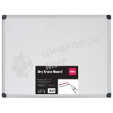 Демонстрационная доска Deli E39034A магнитно-маркерная, лак, 90x120 см, алюминиевая рама белый