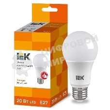 Лампа cветодиодная IEK LLE-A60-20-230-30-E27 ECO A60 шар 20Вт 230В 3000К E27 IEK
