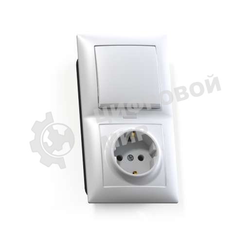 Блок Кунцево-Электро СП БКВР-420 Селена (1-кл. выкл. и индик.+ розетка с заземл.) белый
