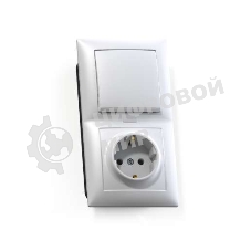 Блок Кунцево-Электро СП БКВР-420 Селена (1-кл. выкл. и индик.+ розетка с заземл.) белый