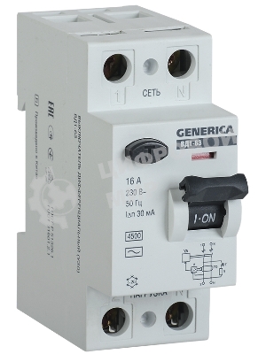 Выключатель дифференциального тока УЗО IEK MDV15-2-032-030 ВД1-63 2Р 32А 30мА GENERICA