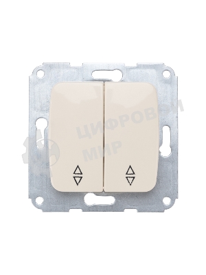 Переключатель Kranz DEA 2кл прох. с/у 10А мех. бежевый (1/10/120)