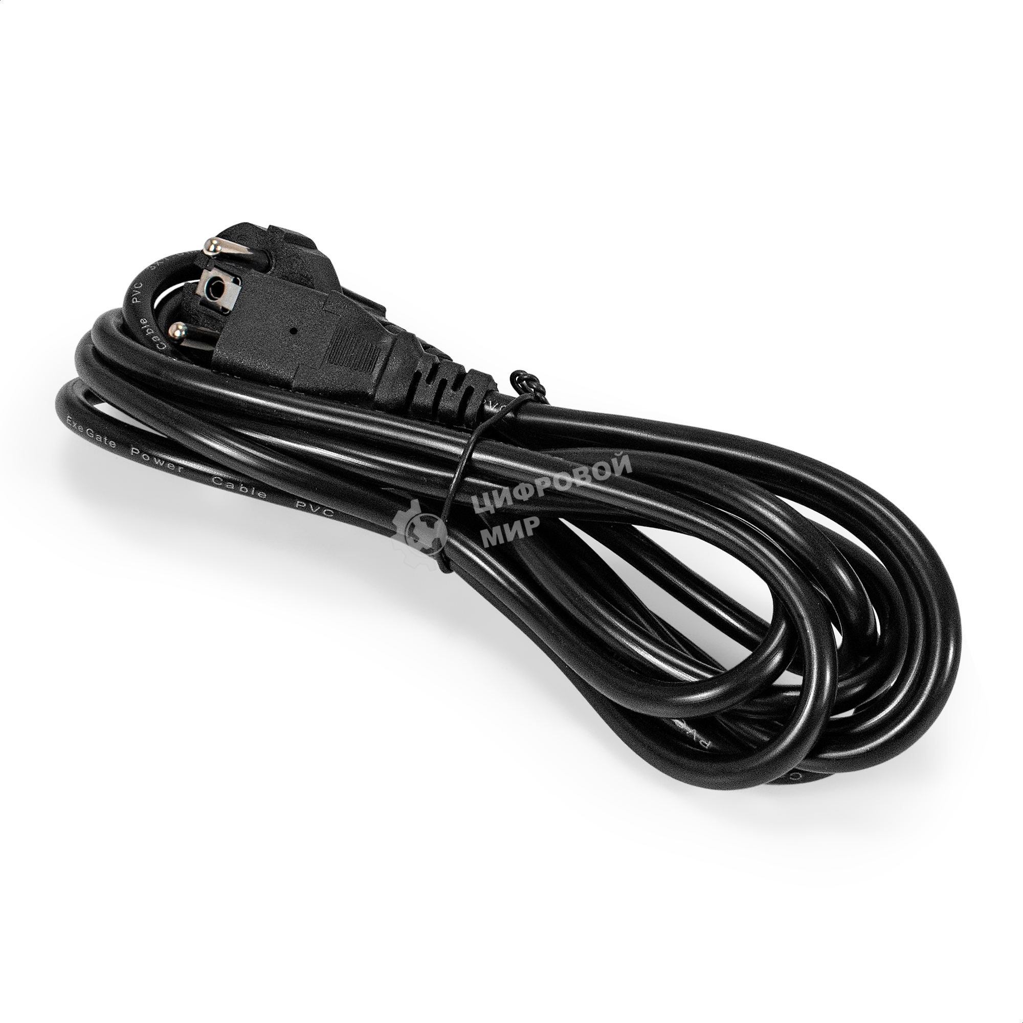 Кабель питания ExeGate Special PC-3S (Евровилка угловая Schuko->C13, 3*1.0мм2, CCA, черный, 3 м)
