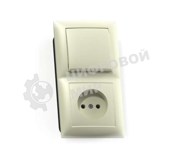 Блок Кунцево-Электро СП БКВР-408 Селена (1-кл. выкл. + розетка) сл. кость