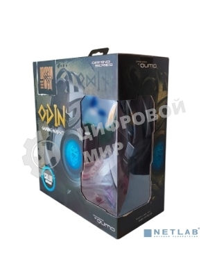 Гарнитура QUMO Odin чёрный, проводная, 3.5 мм, подсветка