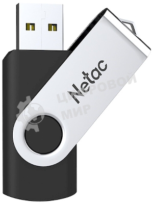 Флешка USB Netac U505 (NT03U505N-016G-20BK), 16Gb, USB 2.0, R/W 70/30, черный/серебристый