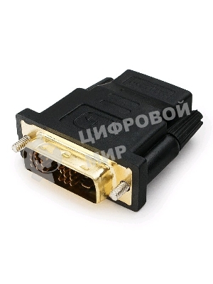 Переходник Cablexpert HDMI-DVI 19F/19M золотые разъемы, пакет, черный