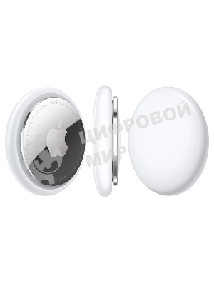 Трекер Apple AirTag, IP67, Bluetooth, NFC, Accelerometer, Speaker, CR2032 bat., d-31.9 mm, h-8 mm, 11 g - (4 Pack)