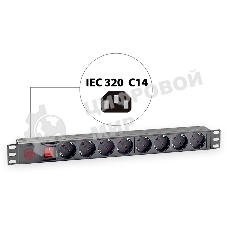 Блок распределения питания Sysmatrix PD 0802.000 гор.размещ. 8xSchuko базовые 16A C14