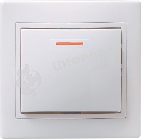 Выключатель 1-кл. СП КВАРТА с инд. 10А IP20 ВС10-1-1-КБ белый IEK EVK11-K01-10-DM