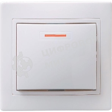 Выключатель 1-кл. СП КВАРТА с инд. 10А IP20 ВС10-1-1-КБ белый IEK EVK11-K01-10-DM