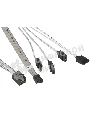 Кабель SuperMicro CBL-SAST-0631 cross-over HDmSAS to 4xSATA 55cm