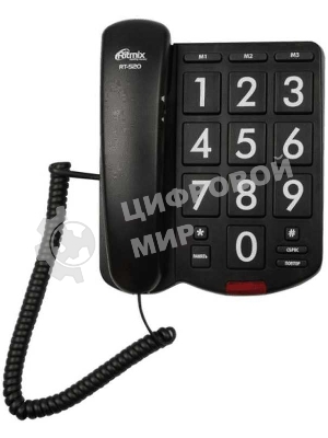 Телефон проводной Ritmix RT-520 черный