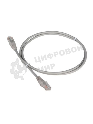 Патч-корд TWT UTP кат.5e, с заливными колпачками, 0.15 м, серый