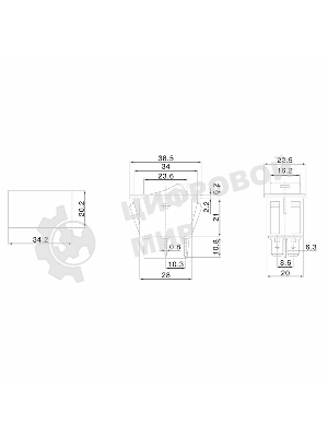 Выключатель клавишный Rexant 12V 35А (4с) ON-OFF с красной LED подсветкой
