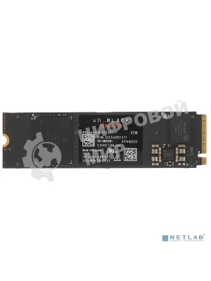 Накопитель SSD WD Black SN770 NVMe, 1.0Tb, M.2(22x80мм), NVMe, PCIe 4.0 x4, 3D TLC, R/W 5150/4900Mb/s, IOPs 740 000/800 000, TbW 600, DWPD 0.3 (12 мес.)