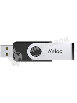 Флешка USB Netac U505 (NT03U505N-016G-20BK), 16Gb, USB 2.0, R/W 70/30, черный/серебристый